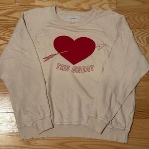 THE GREAT. Red Heart Graphic Sweatshirt Size 2/Medium